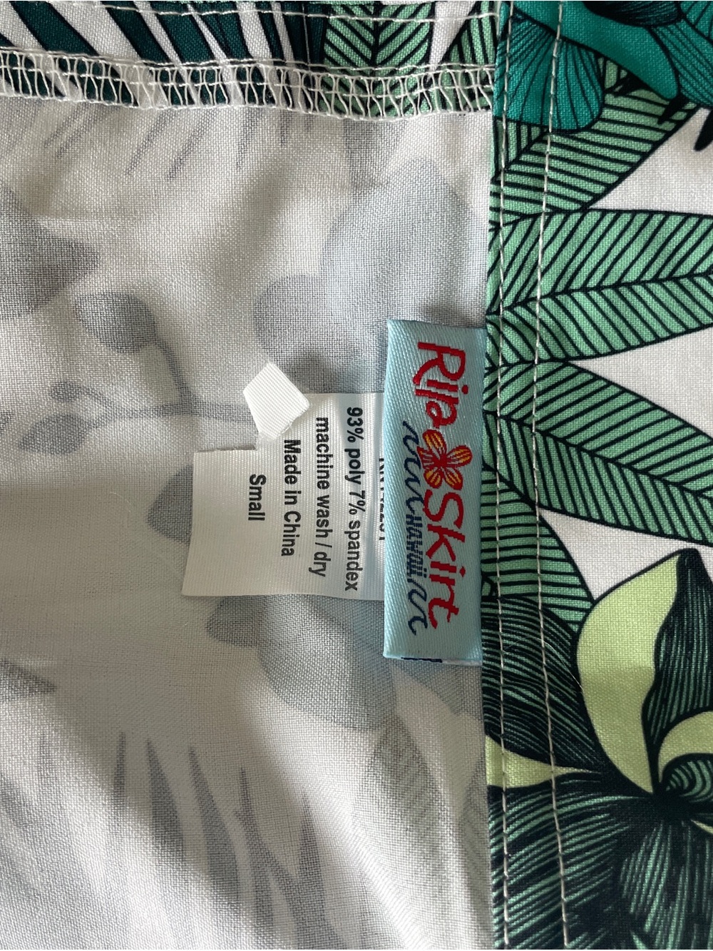 Ripskirt Hawaii Teal & White Tropical Floral Swim Skirt - Picture 2 of 5